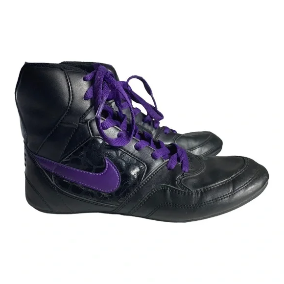 Nike Greco Supreme Womens Size 7.5 Wrestling Shoes Purple Black Sneakers 316552 - Picture 1 of 16